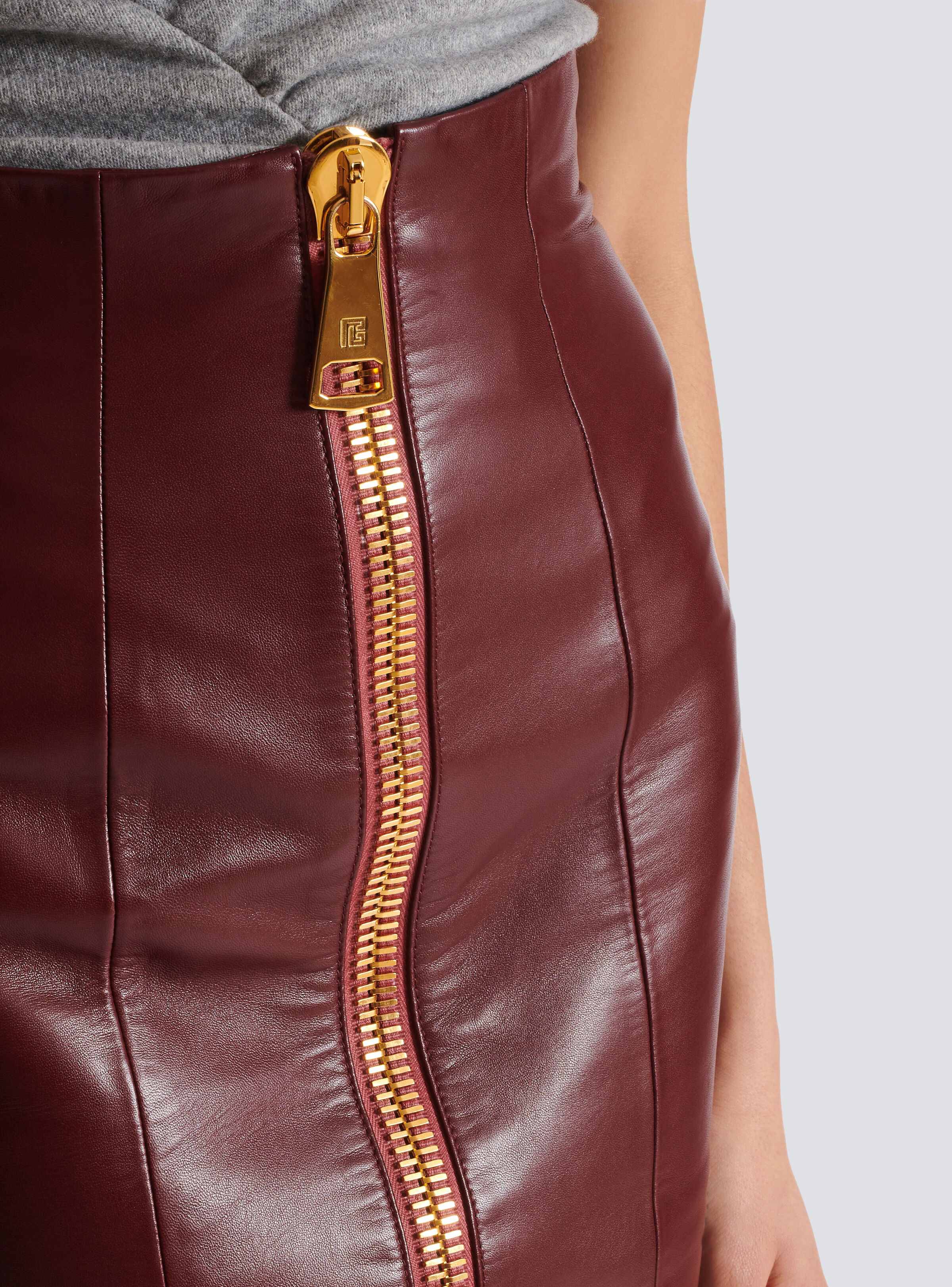 Lambskin leather pencil skirt - 6