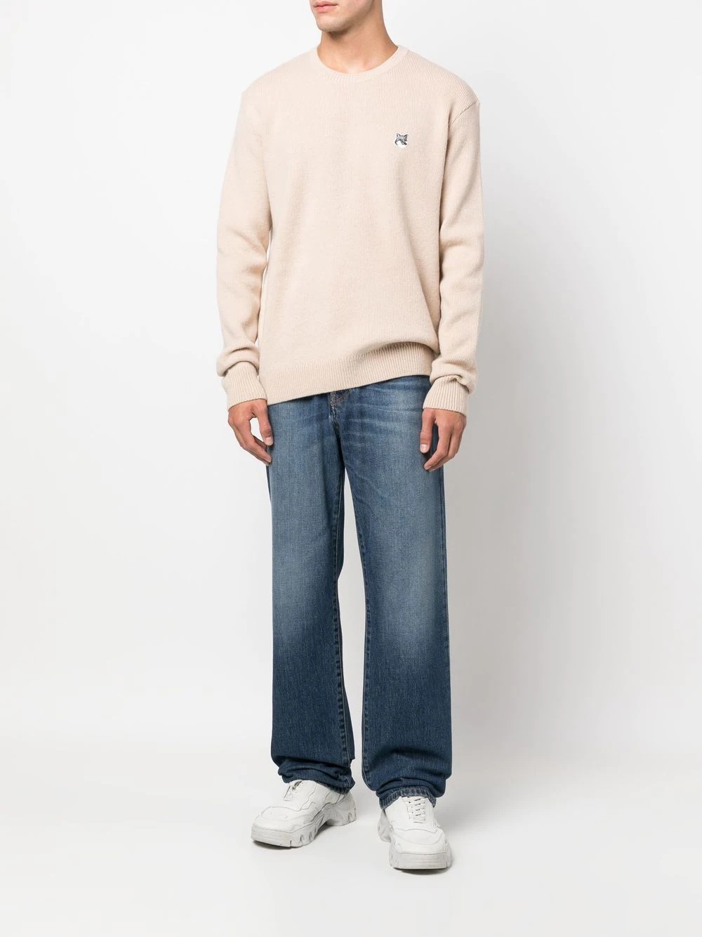 Fox crew-neck wool jumper - 2