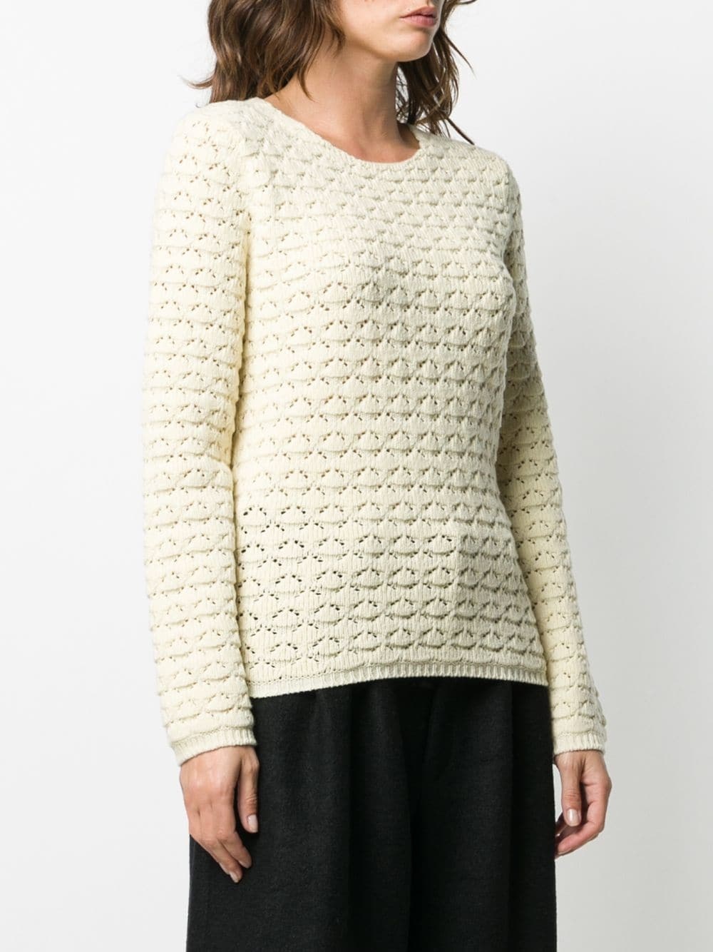 open cross knit jumper - 3