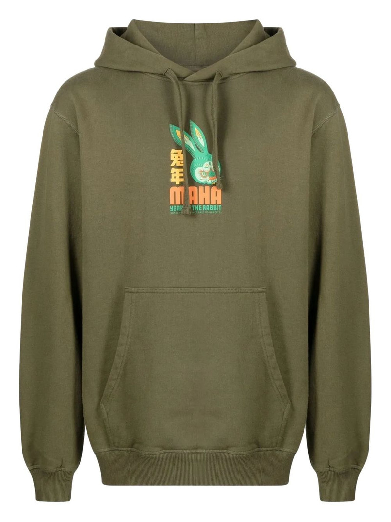rabbit-print cotton hoodie 1