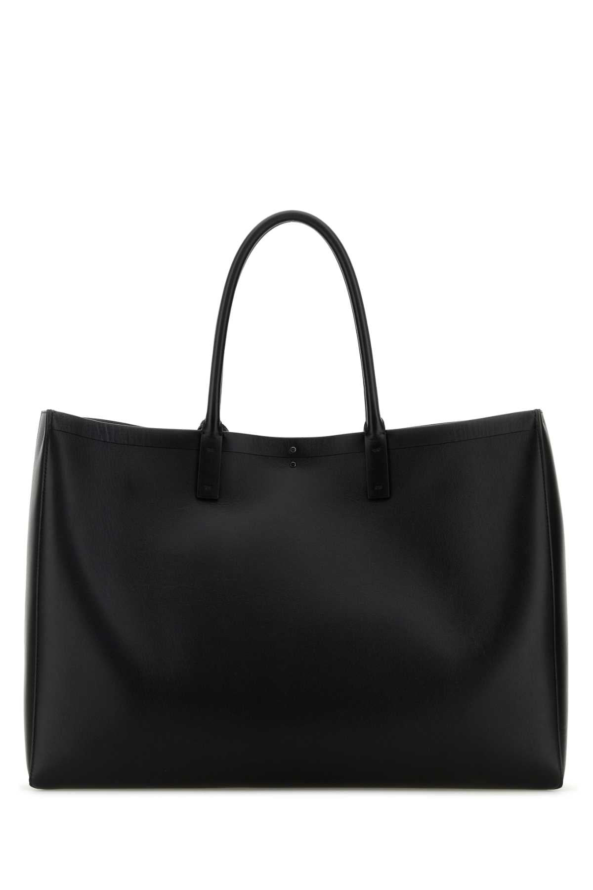 Valentino Garavani Men Black Leather Vlogo Shopping Bag - 3