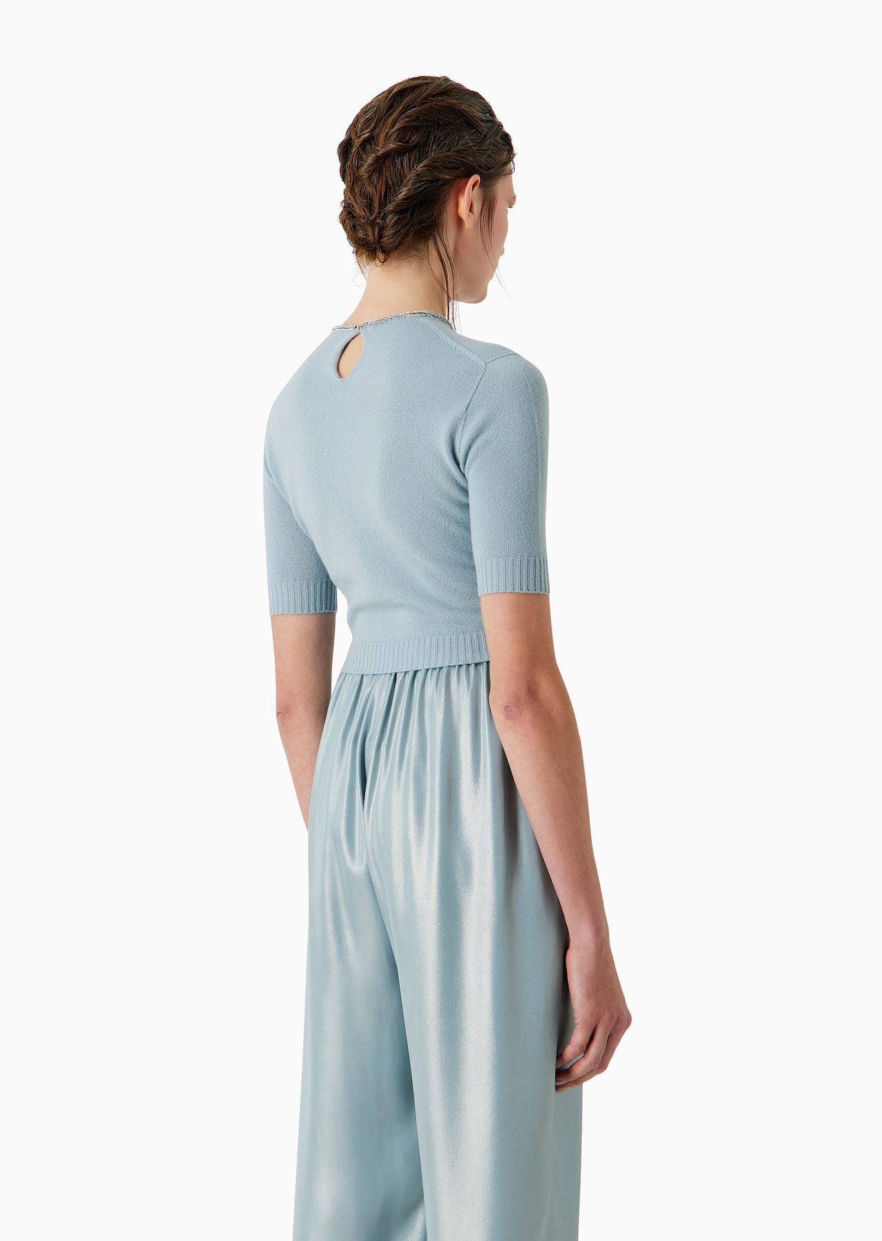 Cashmere cropped crew-neck jumper - 3