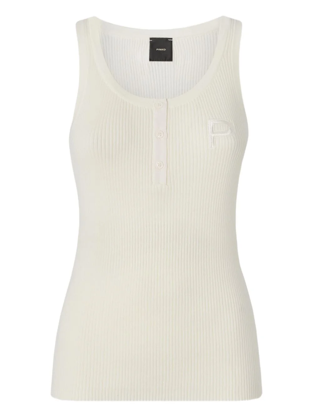 ribbed button tank top - 1