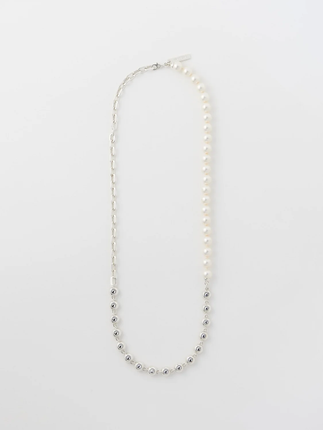 CRYSTAL PEARL MIX CHAIN NECKLACE - 1
