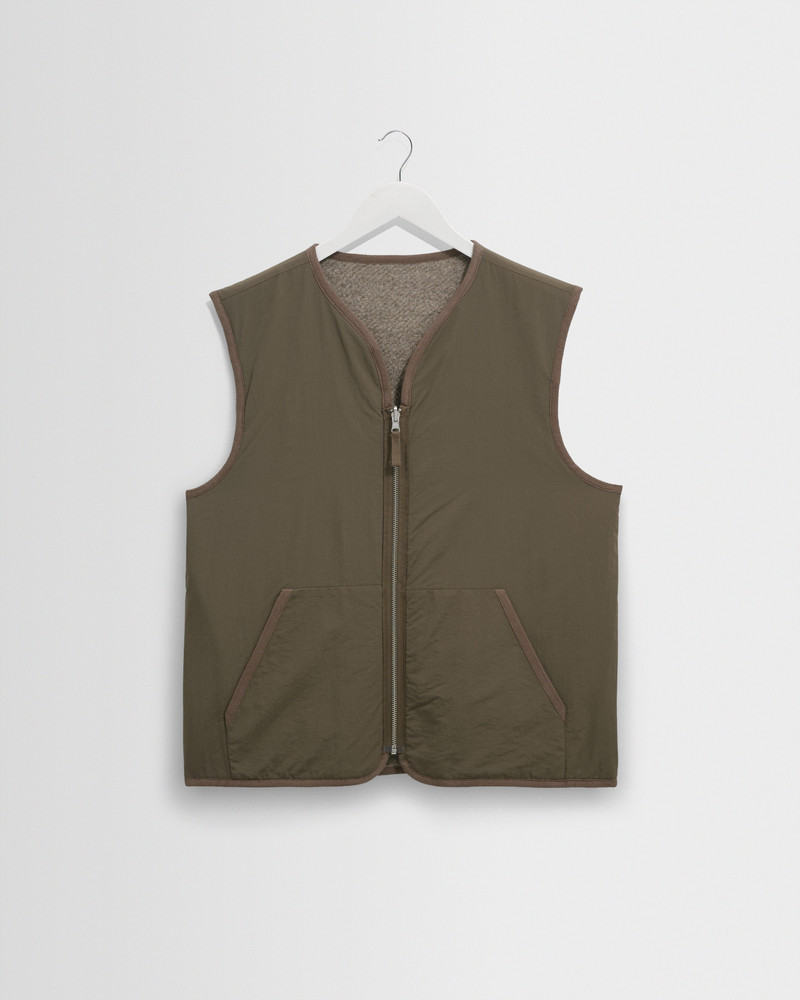 Paragon - Natural Reversible Nylon And Wool Gilet 9