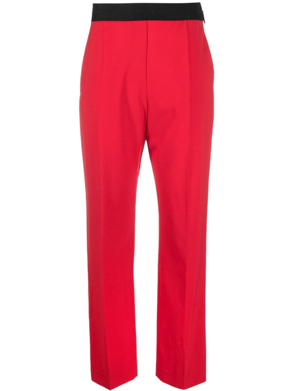 logo-waistband wool trousers - 1