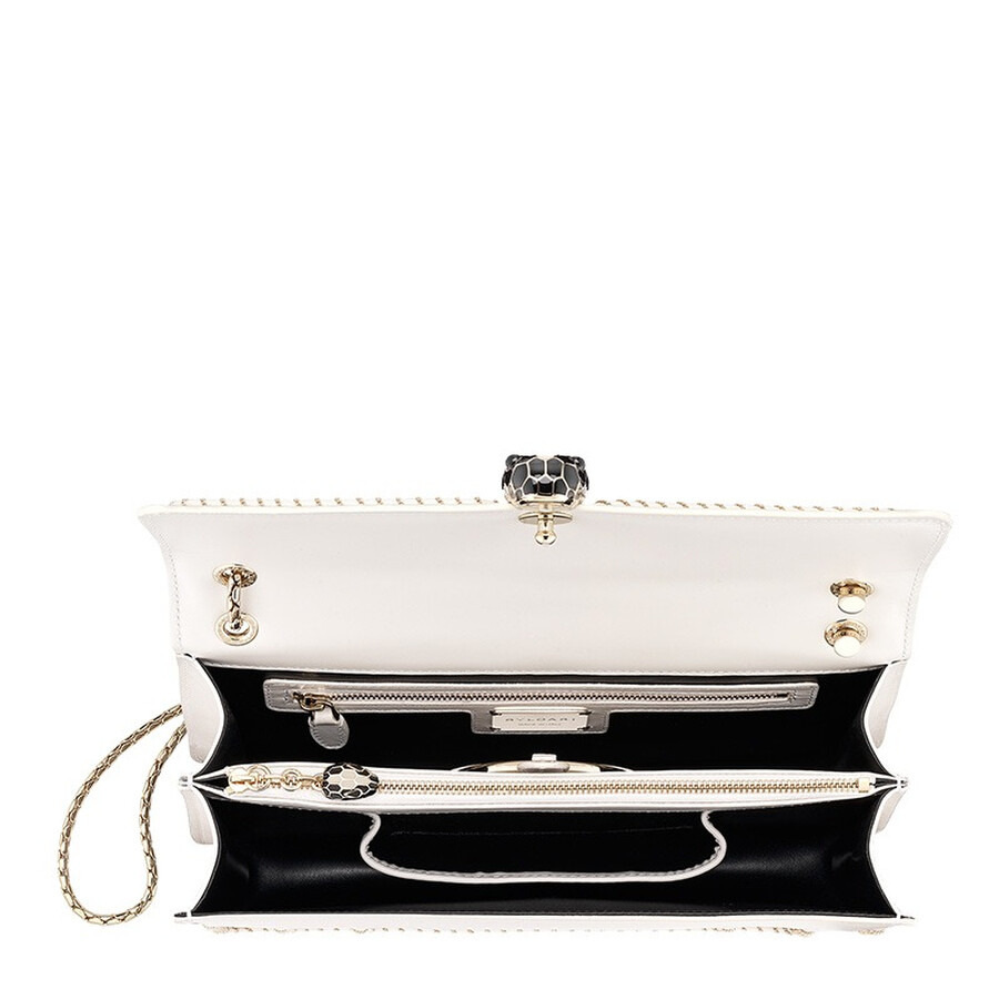 Bvlgari Serpenti Forever Woven Chain Leather Shoulder Bag - 3