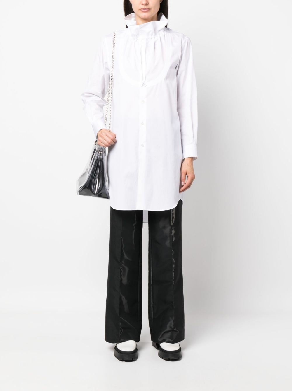 ruffled-collar poplin shirt - 2