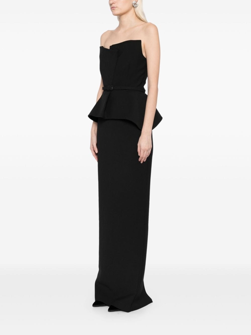 draped crepe gown - 3