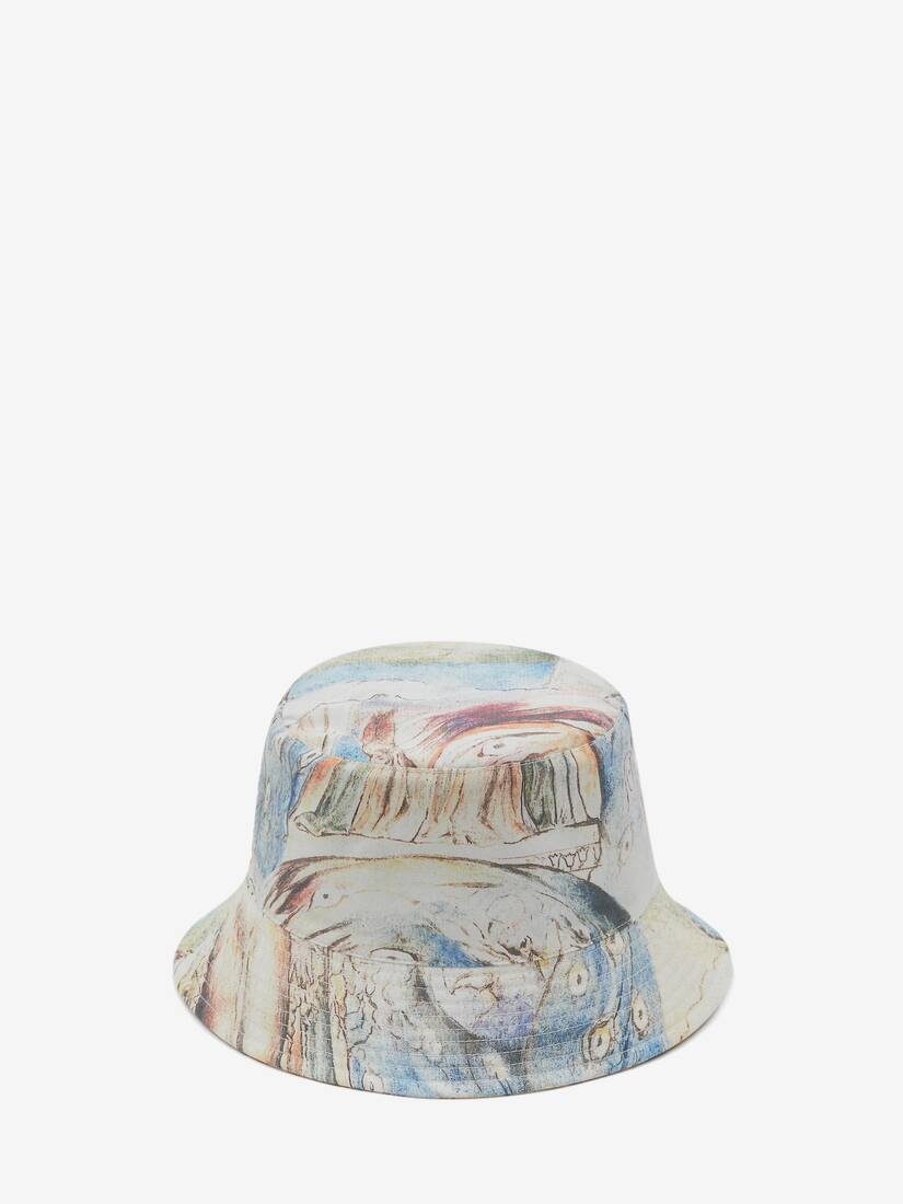 Blake Illustration Dante Bucket Hat in Ivory/sky Blue - 1