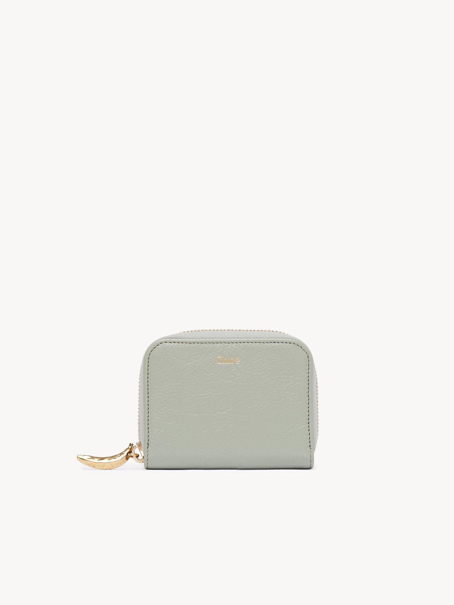 BANANA ZIPPED COIN PURSE IN GRAINED LEATHER - 1