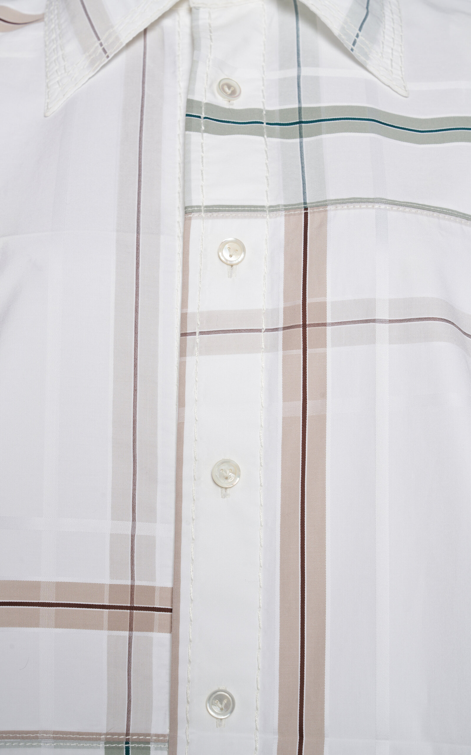 Exclusive Oversized Checked Cotton Shirt white - 6