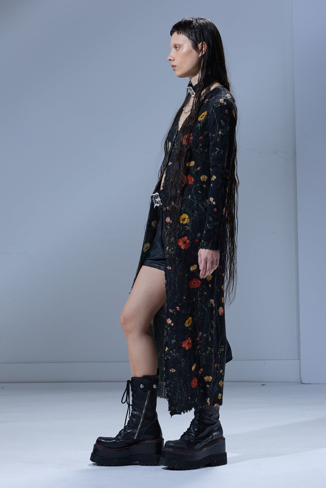 PRINTED SKINNY LONG CARDIGAN - 2
