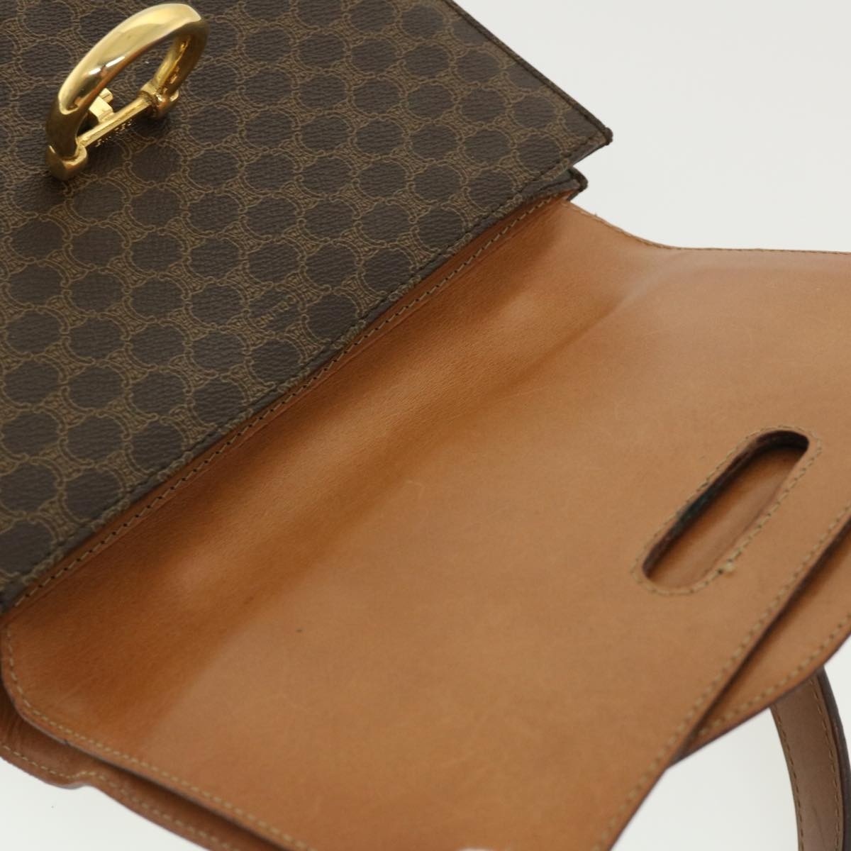 CELINE Macadam Canvas Hand Bag Pvc Leather Brown - 10