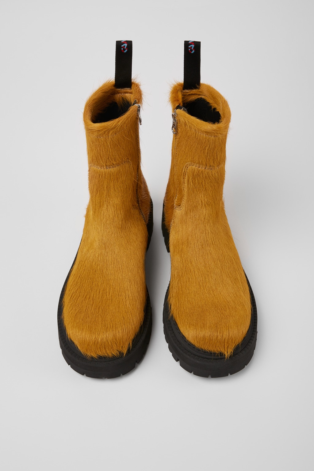 Dark yellow long calf hairboots - 4