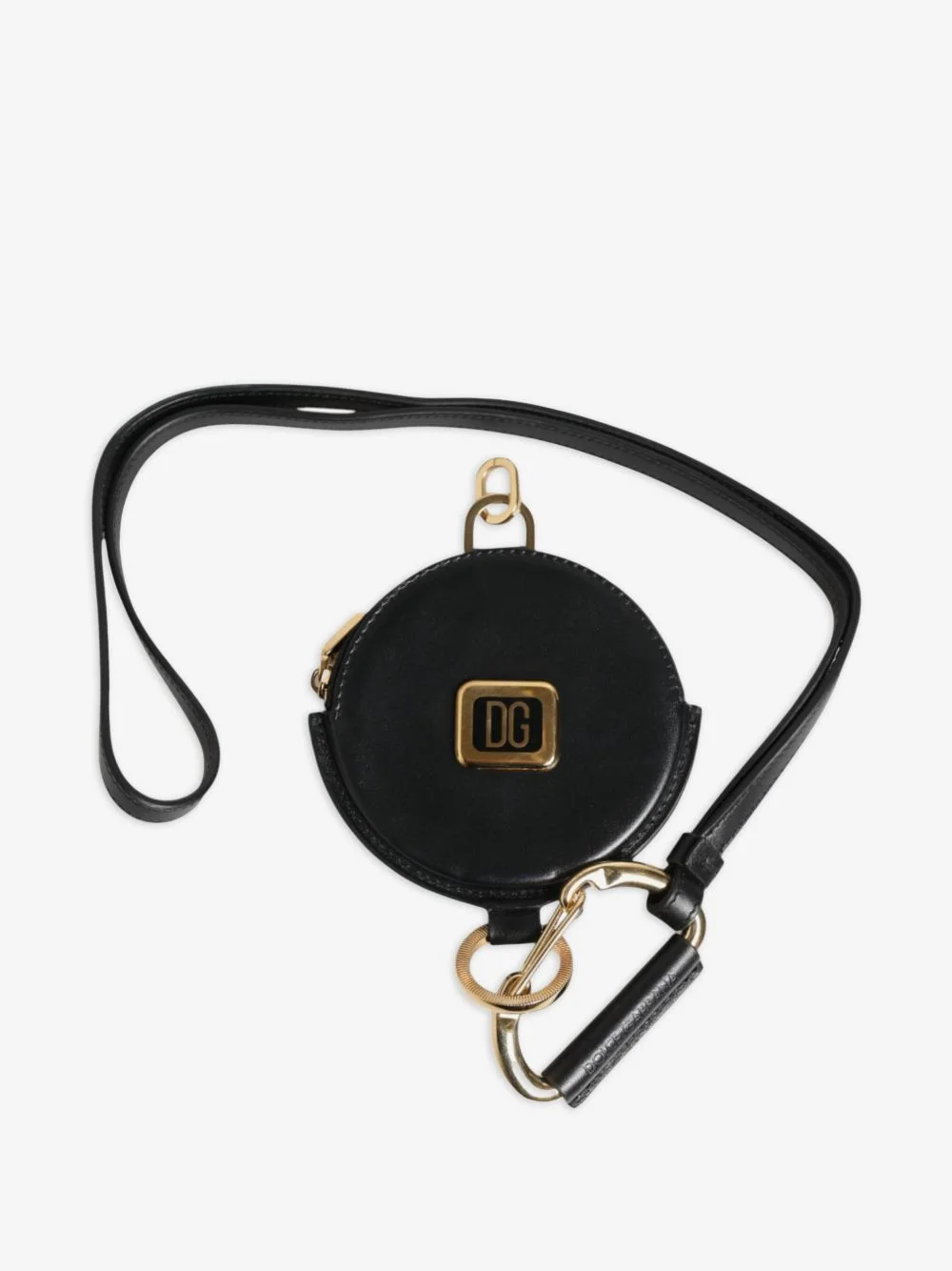 DG-plaque leather lanyard wallet - 1