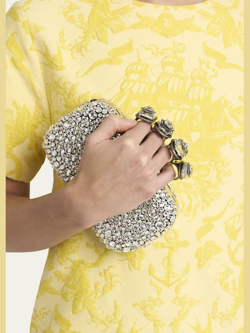 Skull Spider Four Ring Crystal Clutch Bag 4