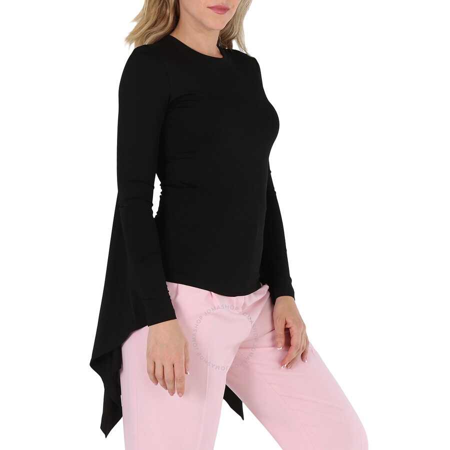 Burberry Ladies Black Crewneck Flared Sleeved Top - 4