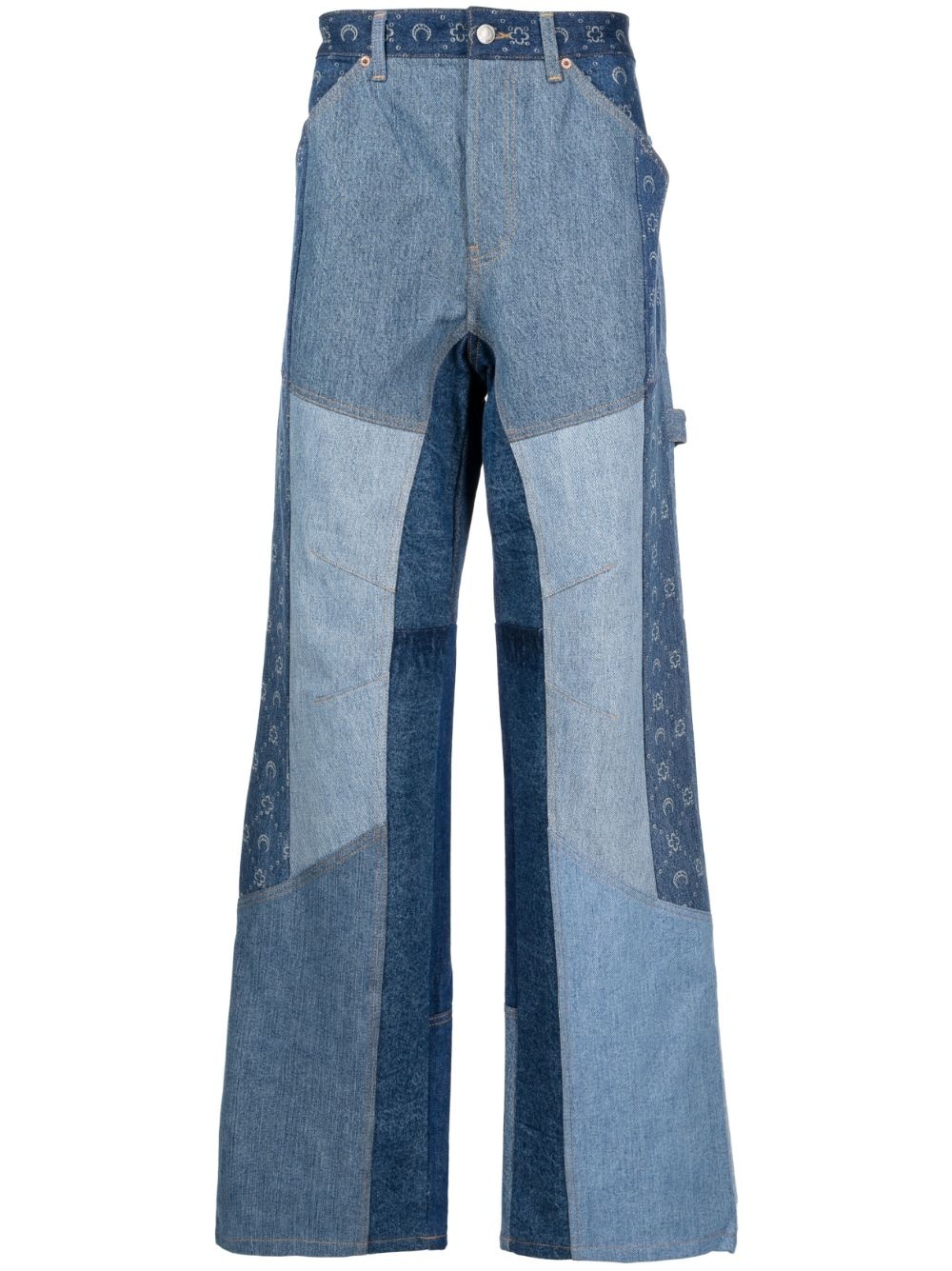 patchwork wide-leg jeans - 1