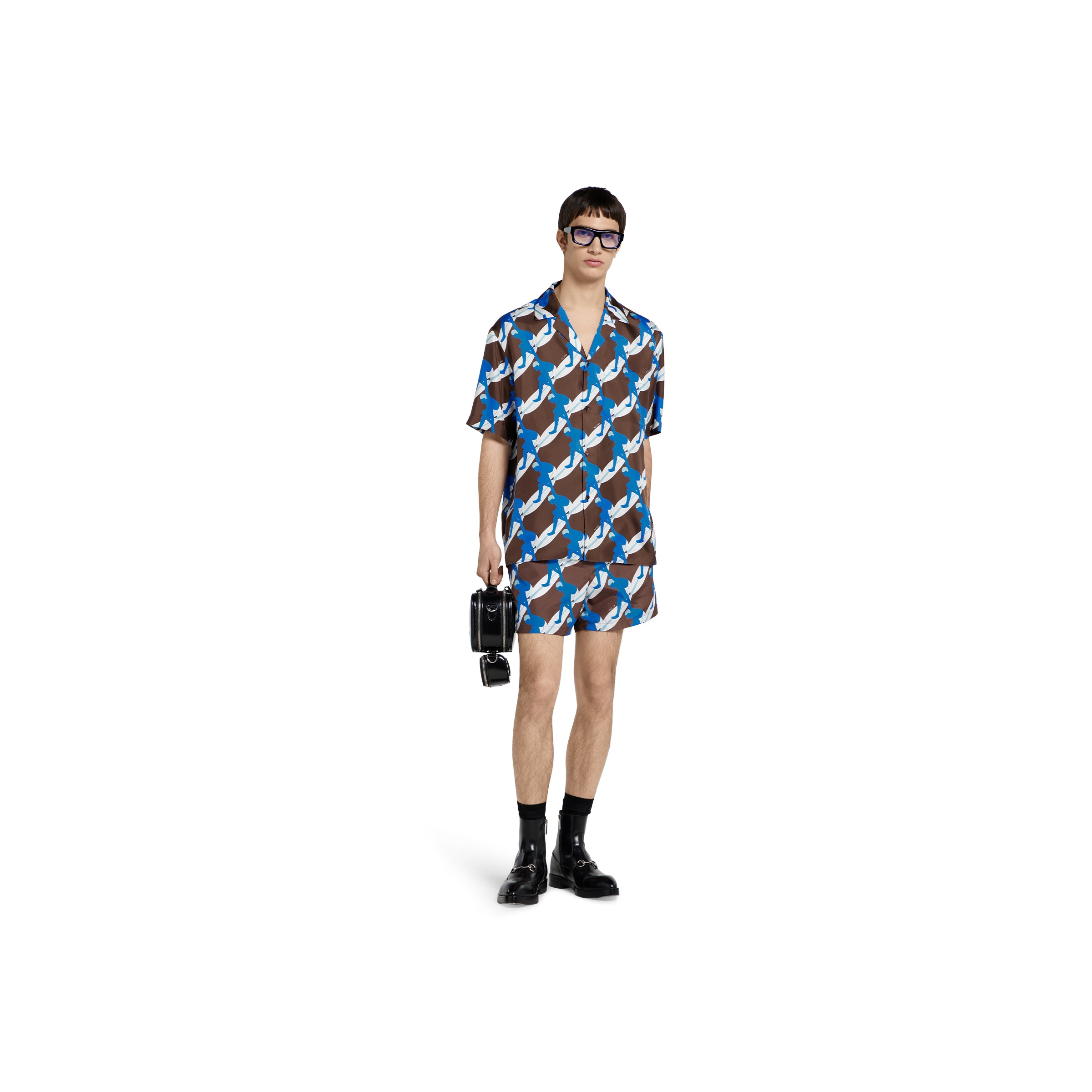 Printed silk bowling shirt - 2