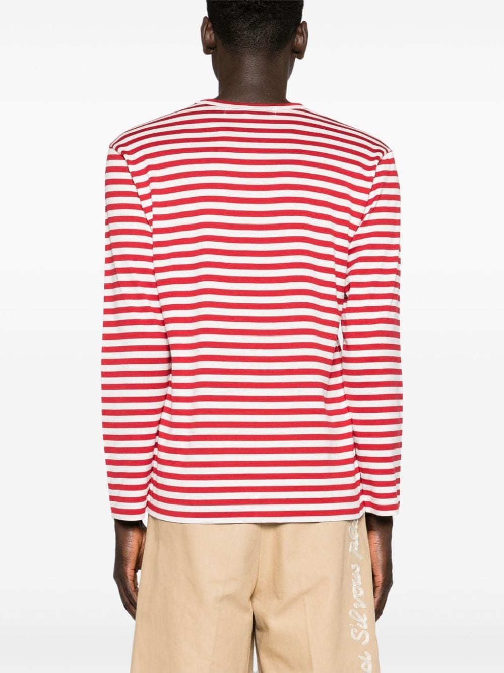 heart-patch striped T-shirt - 5