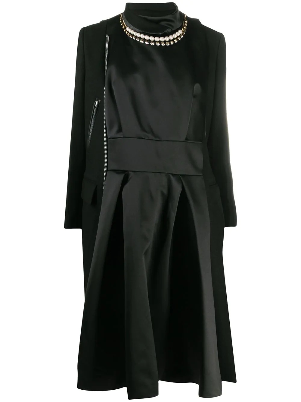 asymmetric zipped coat - 1