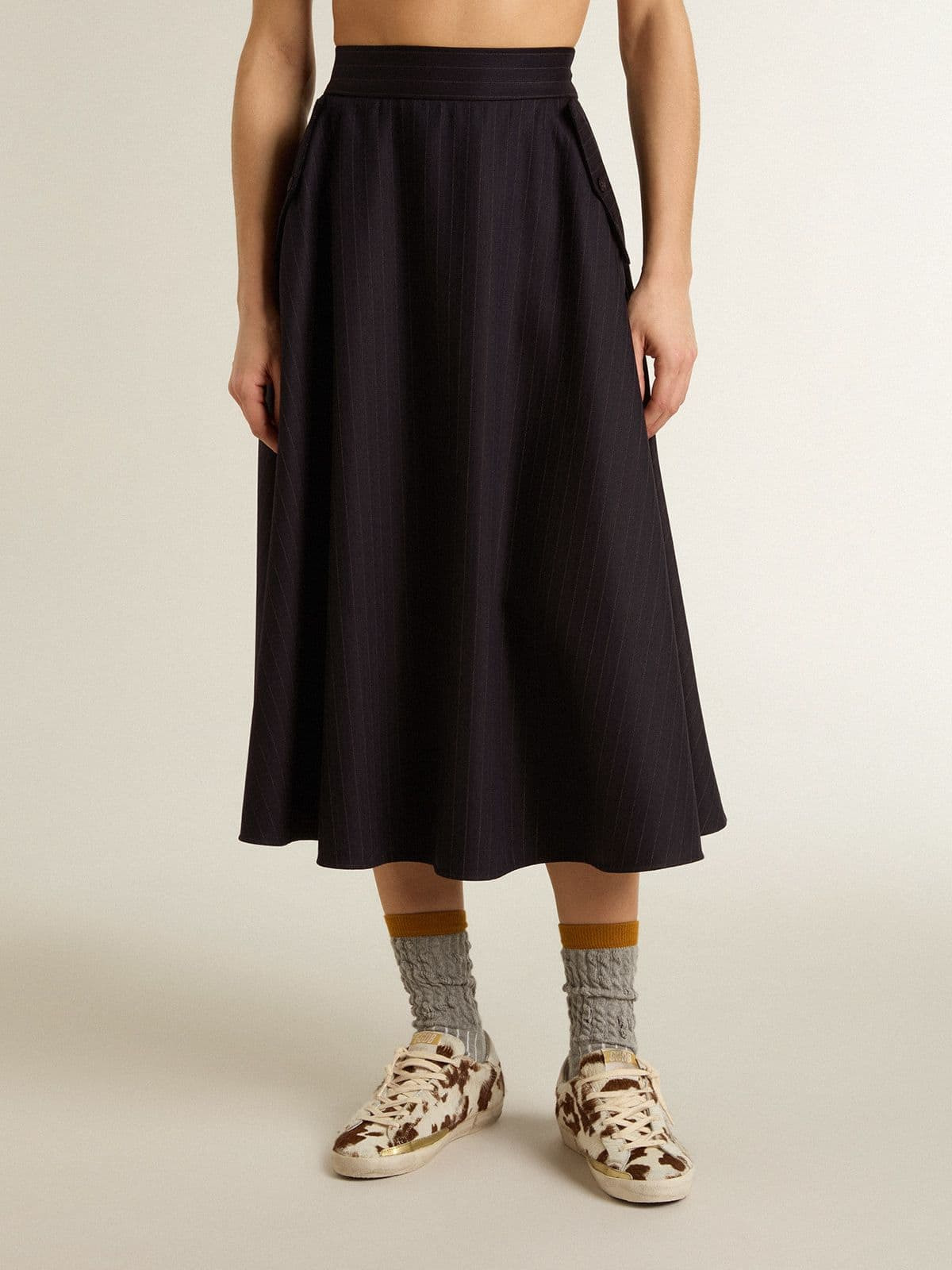 Women’s midnight blue wool skirt - 2