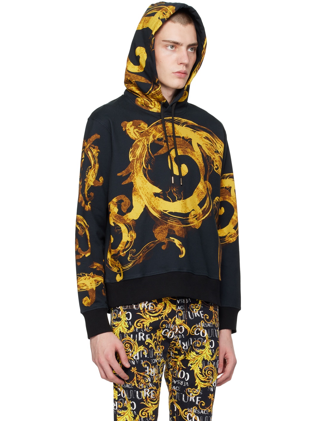 Black Watercolor Couture Hoodie - 2
