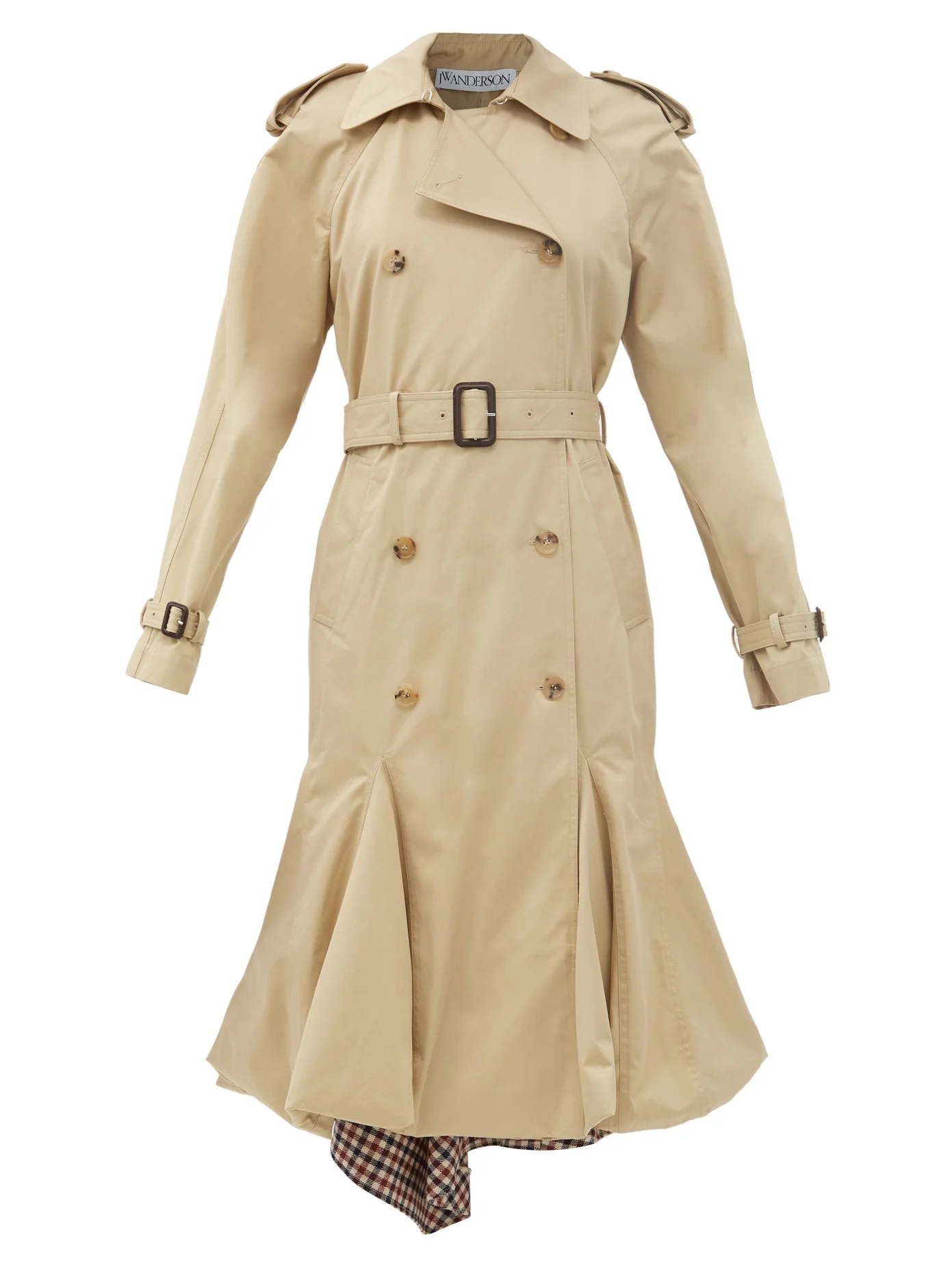 Panelled-hem cotton-gabardine trench coat - 1