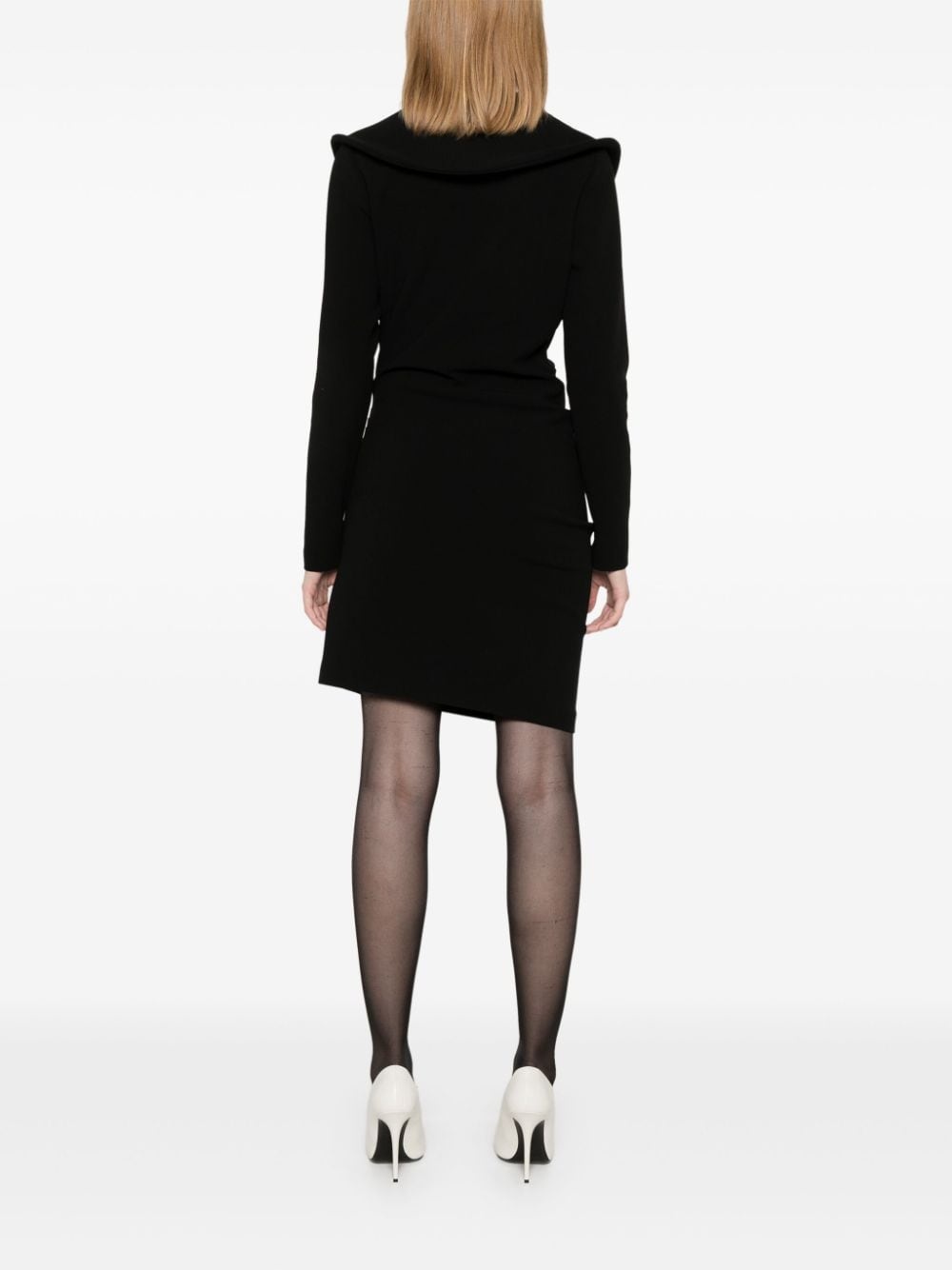 wrap-design mini dress - 4