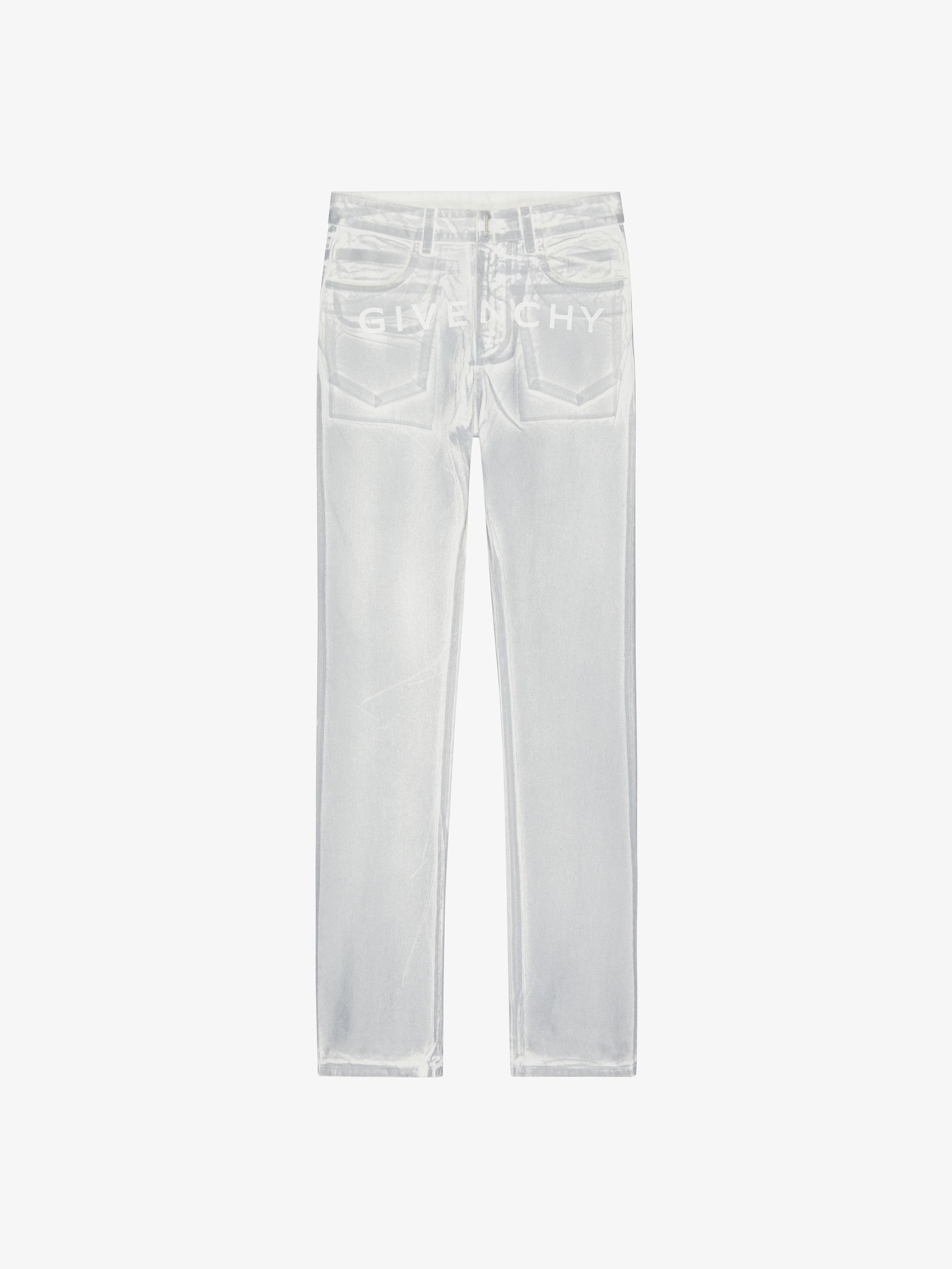 STRAIGHT FIT JEANS IN PAINTED DENIM - 1