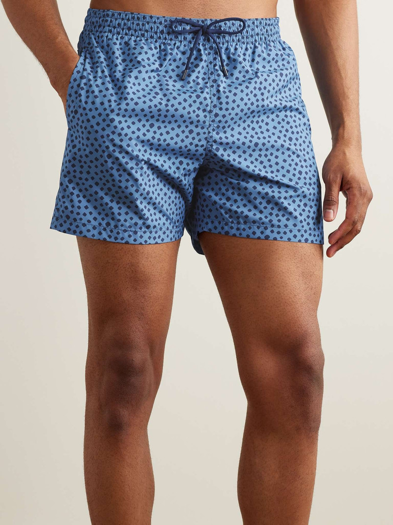 Canali Straight-Leg Mid-Length Polka-Dot Swim Shorts outlook