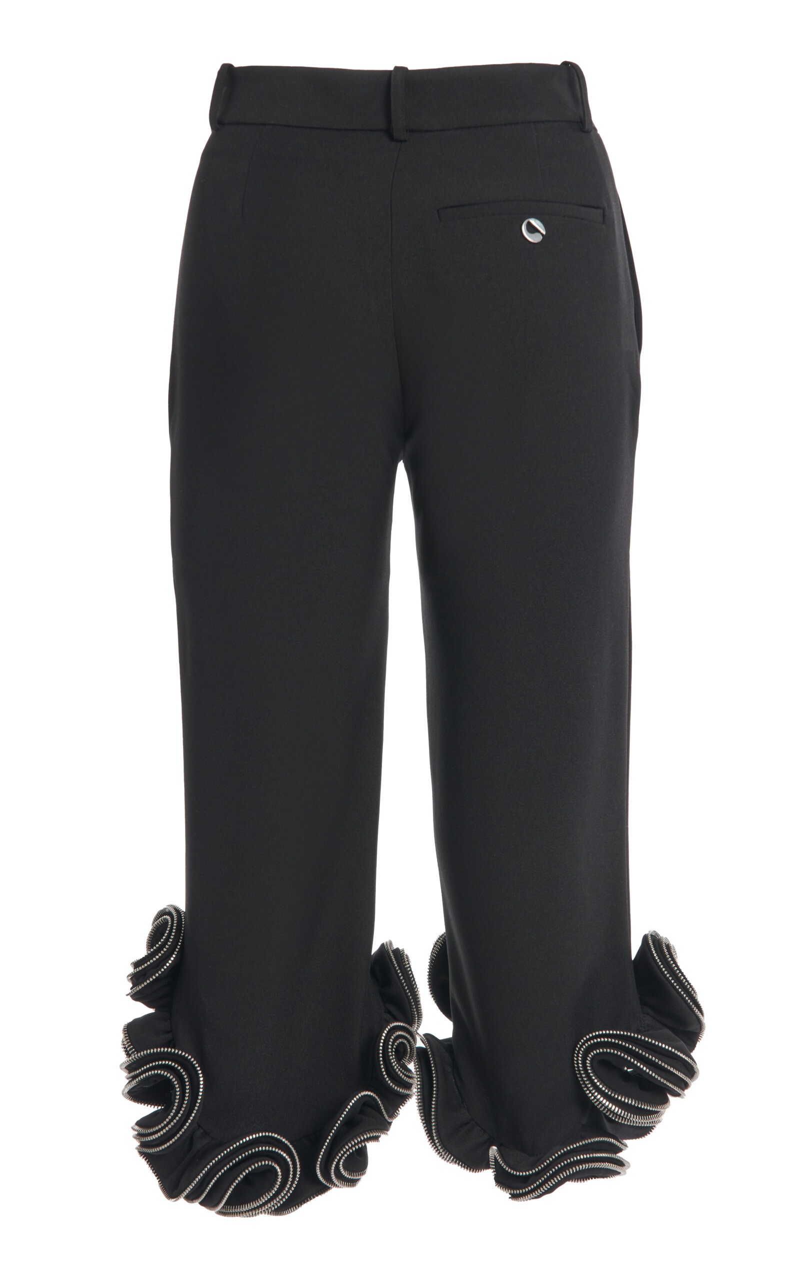 Zipper-Detailed Cropped Pants black - 5