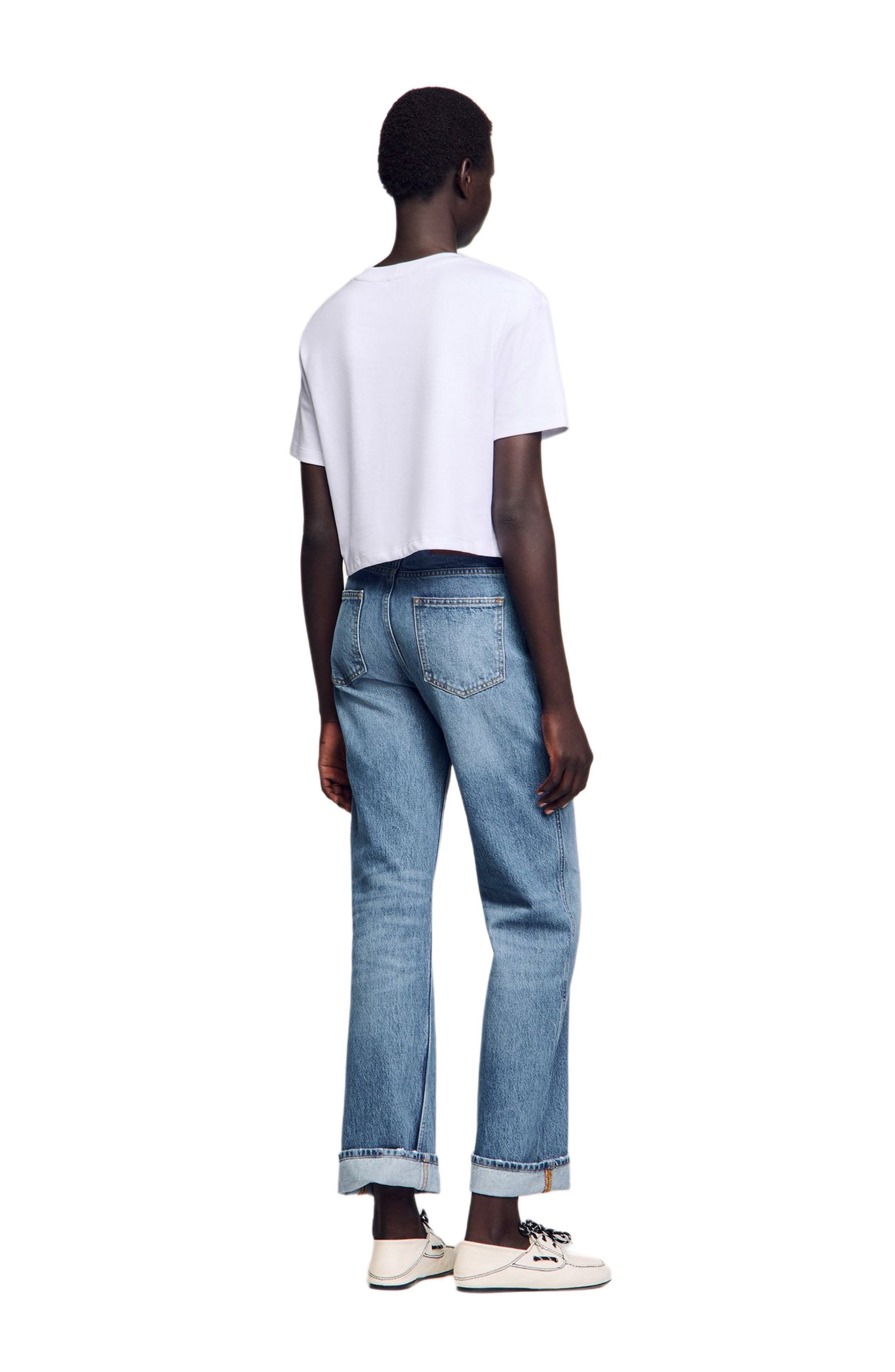 SANDRO Rhinestone crop top in White at Nordstrom - 2