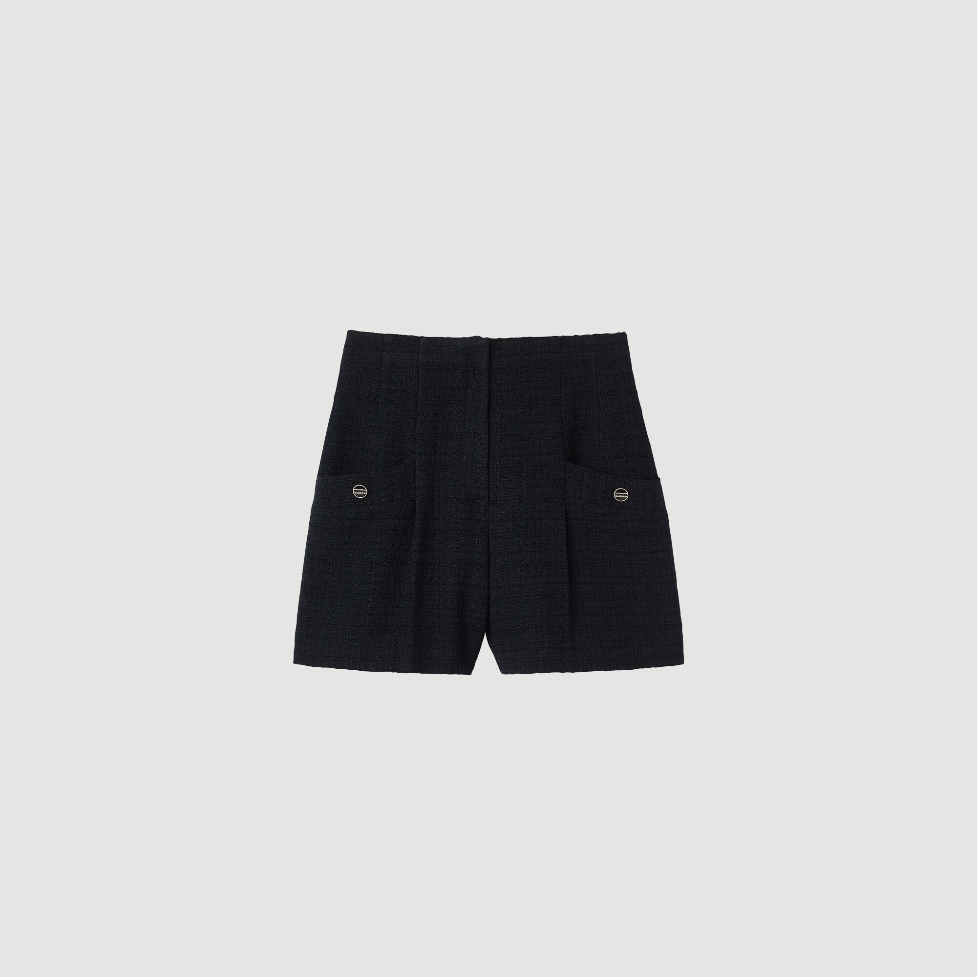 TWEED HIGH-WAISTED SHORTS - 1