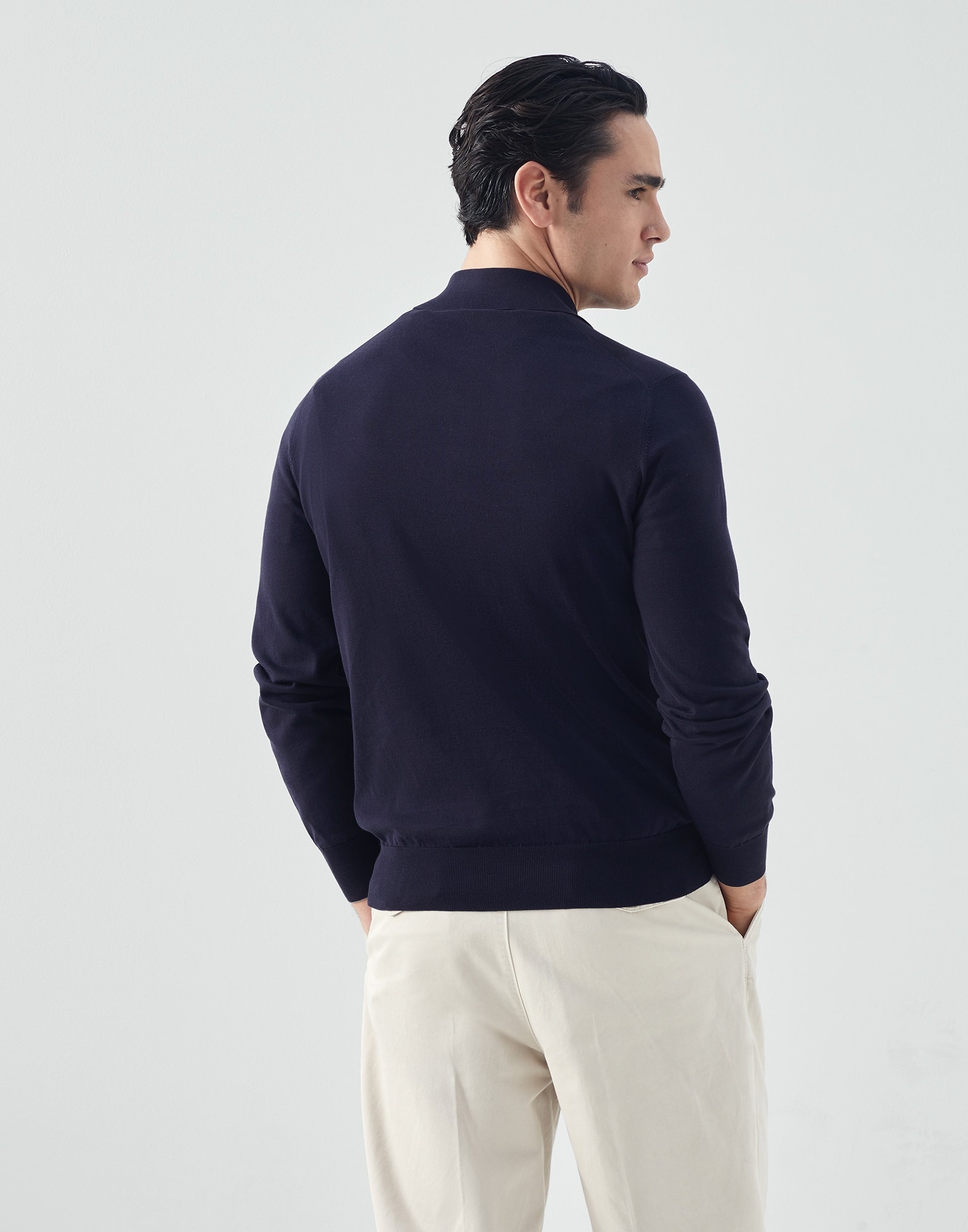 Cotton lightweight polo-style sweater - 2