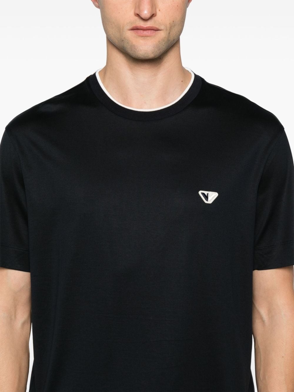 logo-embroidered jersey T-shirt - 5