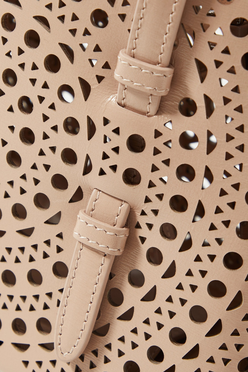 Mina 20 laser-cut leather tote 4