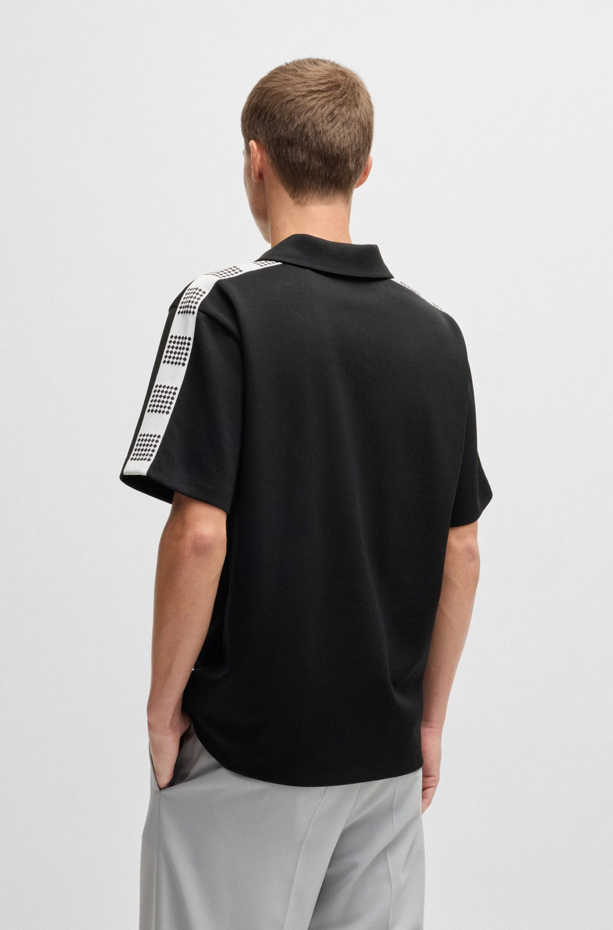 POLO SHIRT WITH CHECKED TAPE - 5