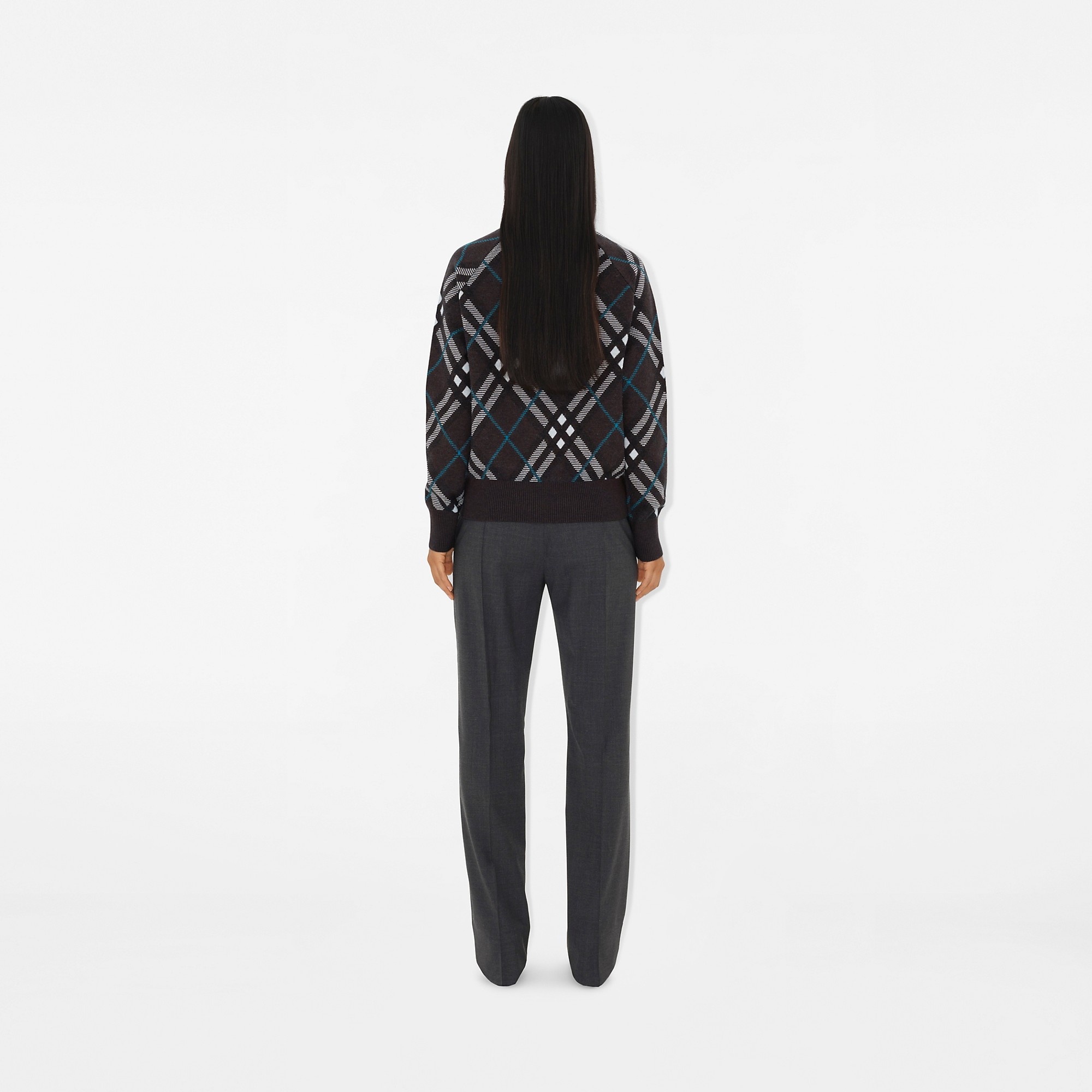 Check Wool Blend Track Jacket - 4