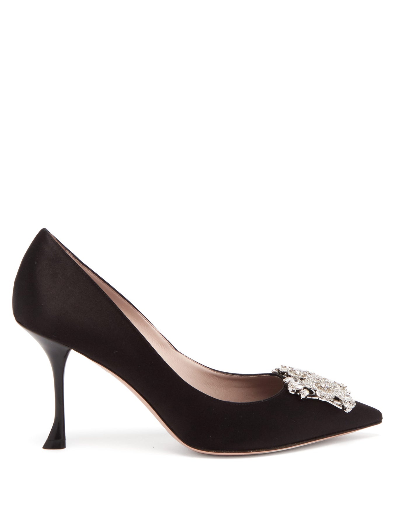 Bouquet crystal-embellished satin pumps - 1