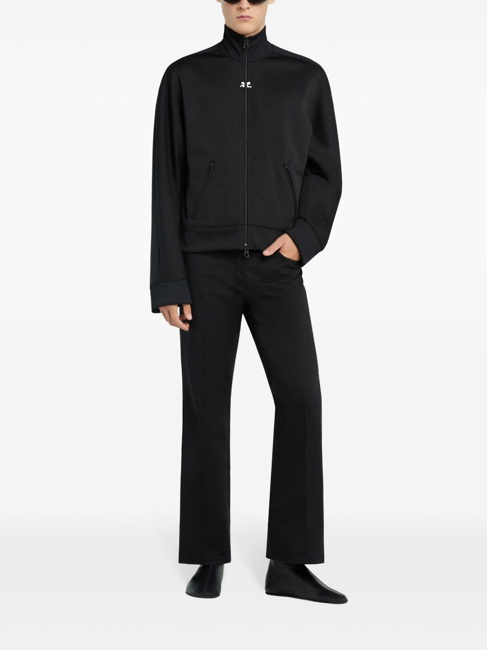 logo-embroidered track jacket - 2