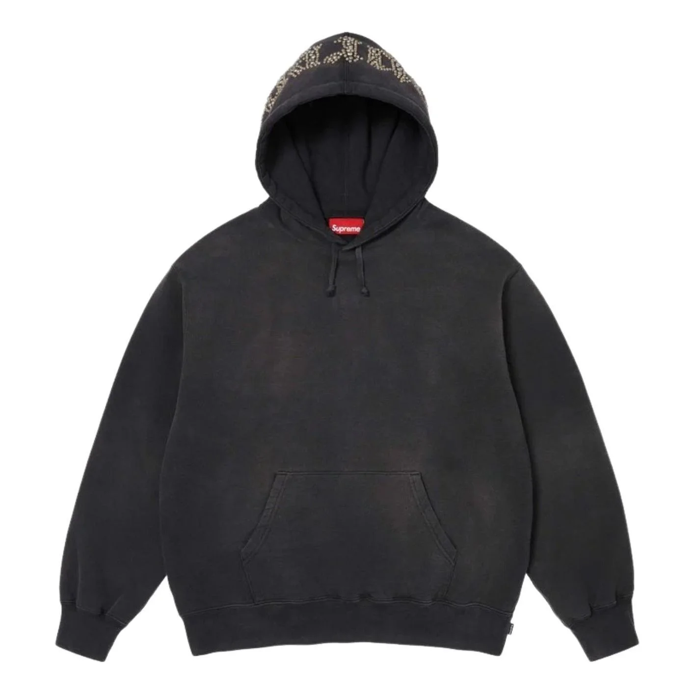 Supreme SS26 Overdyed Studded Hooded Sweatshirt 'Black' SUP-SS26-154-BLK - 1