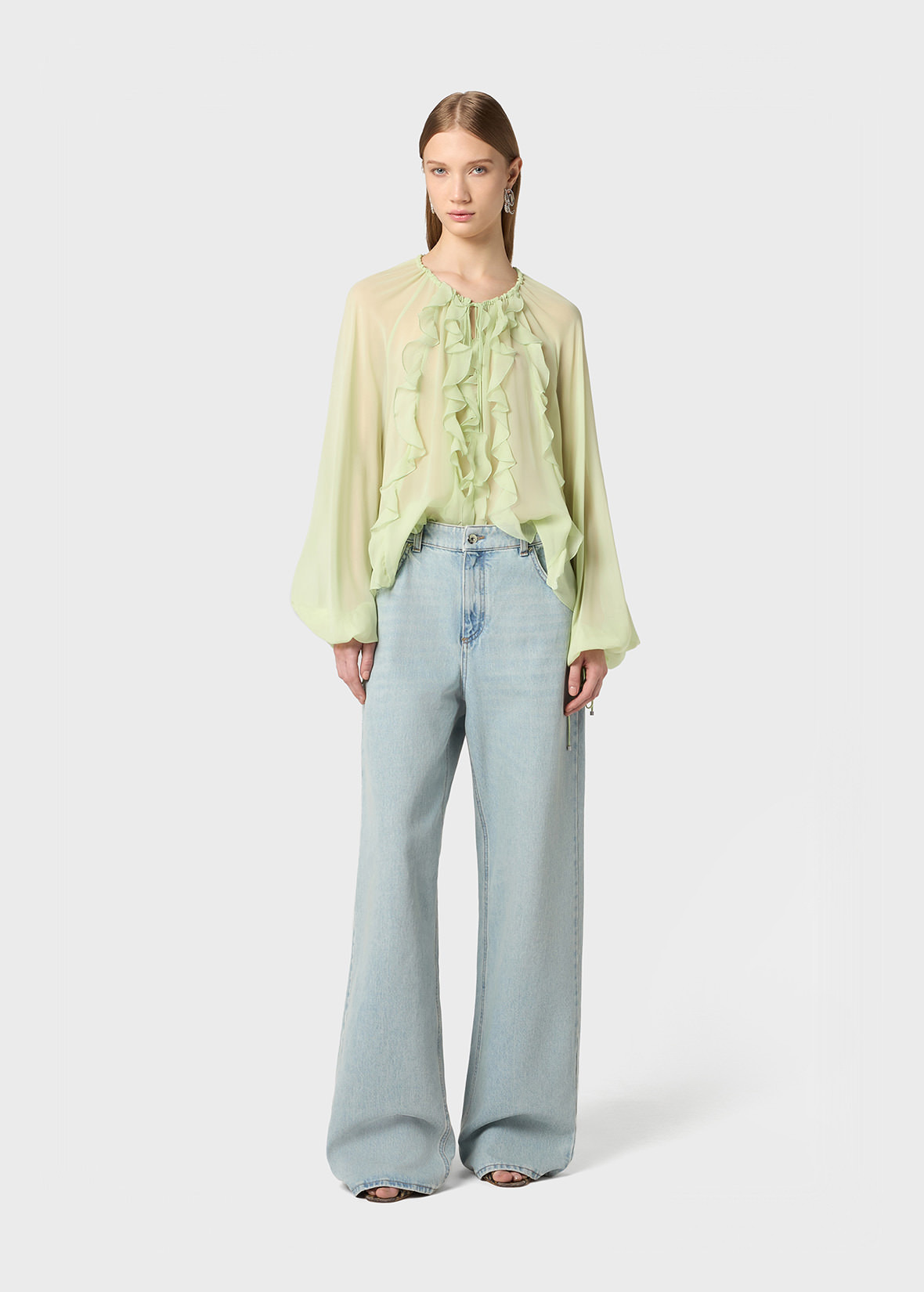 BOY FIT JEANS IN STONE-WASHED DENIM - 2