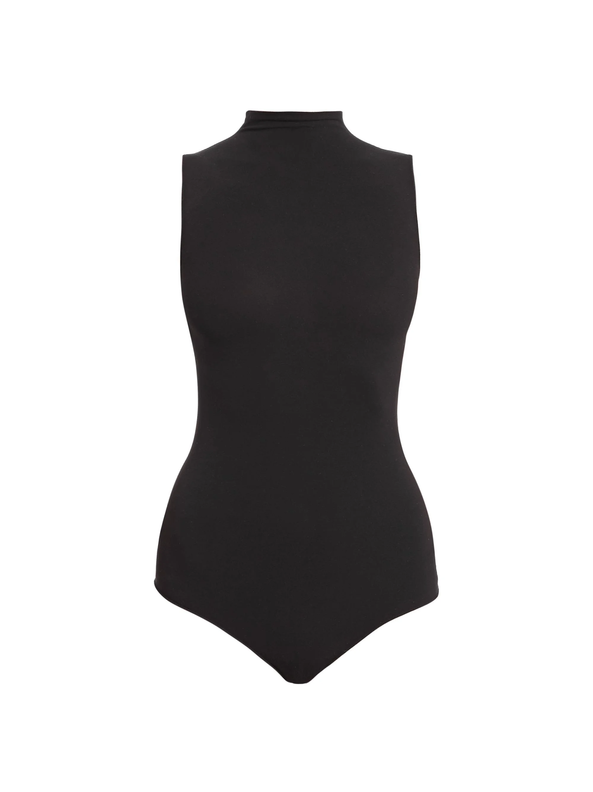 Women's Ballet Mockneck Sleeveless Bodysuit - Black - 1