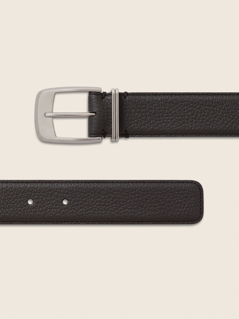 ZEGNA DARK BROWN LEATHER BELT outlook