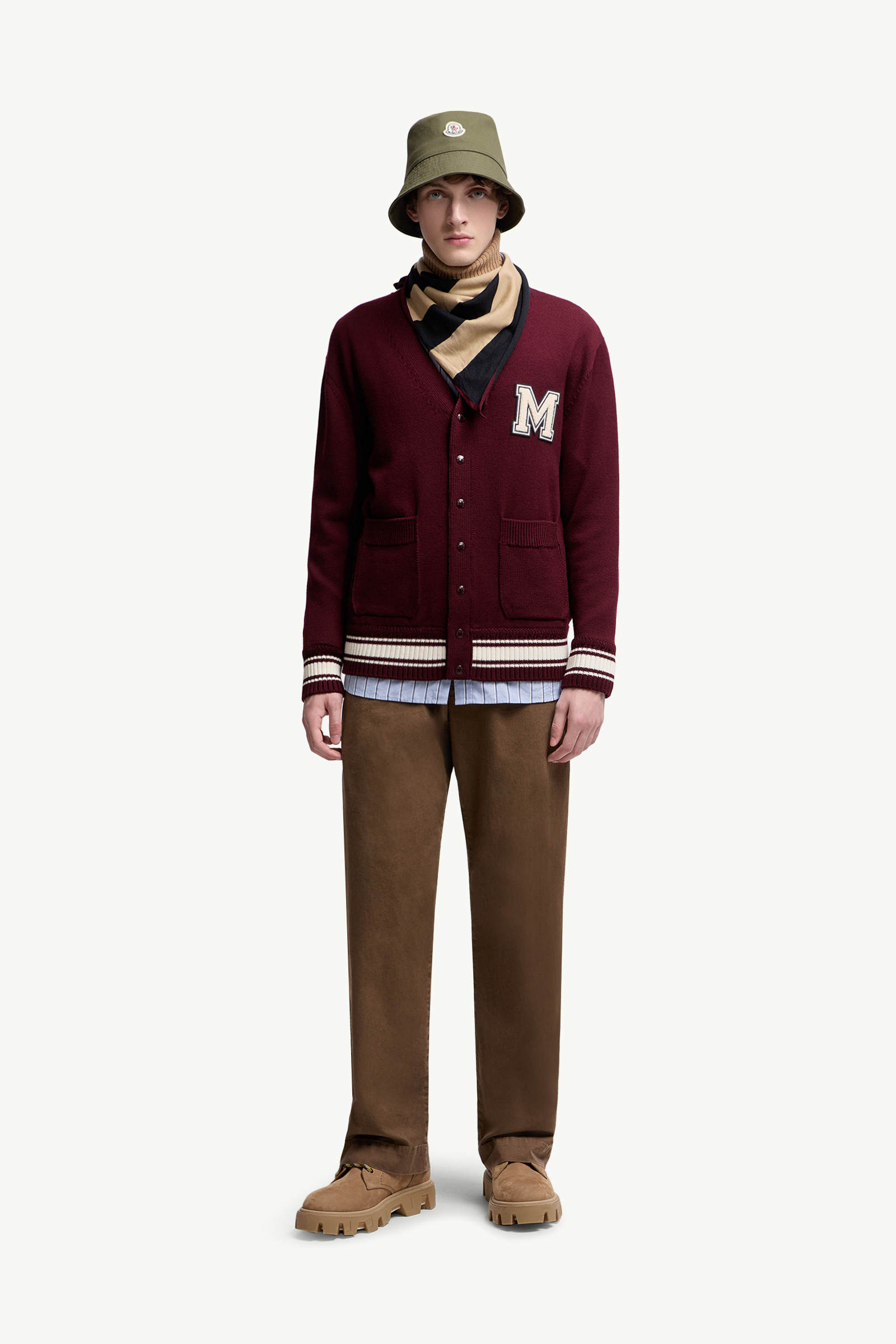 Embroidered Monogram Wool Cardigan - 2
