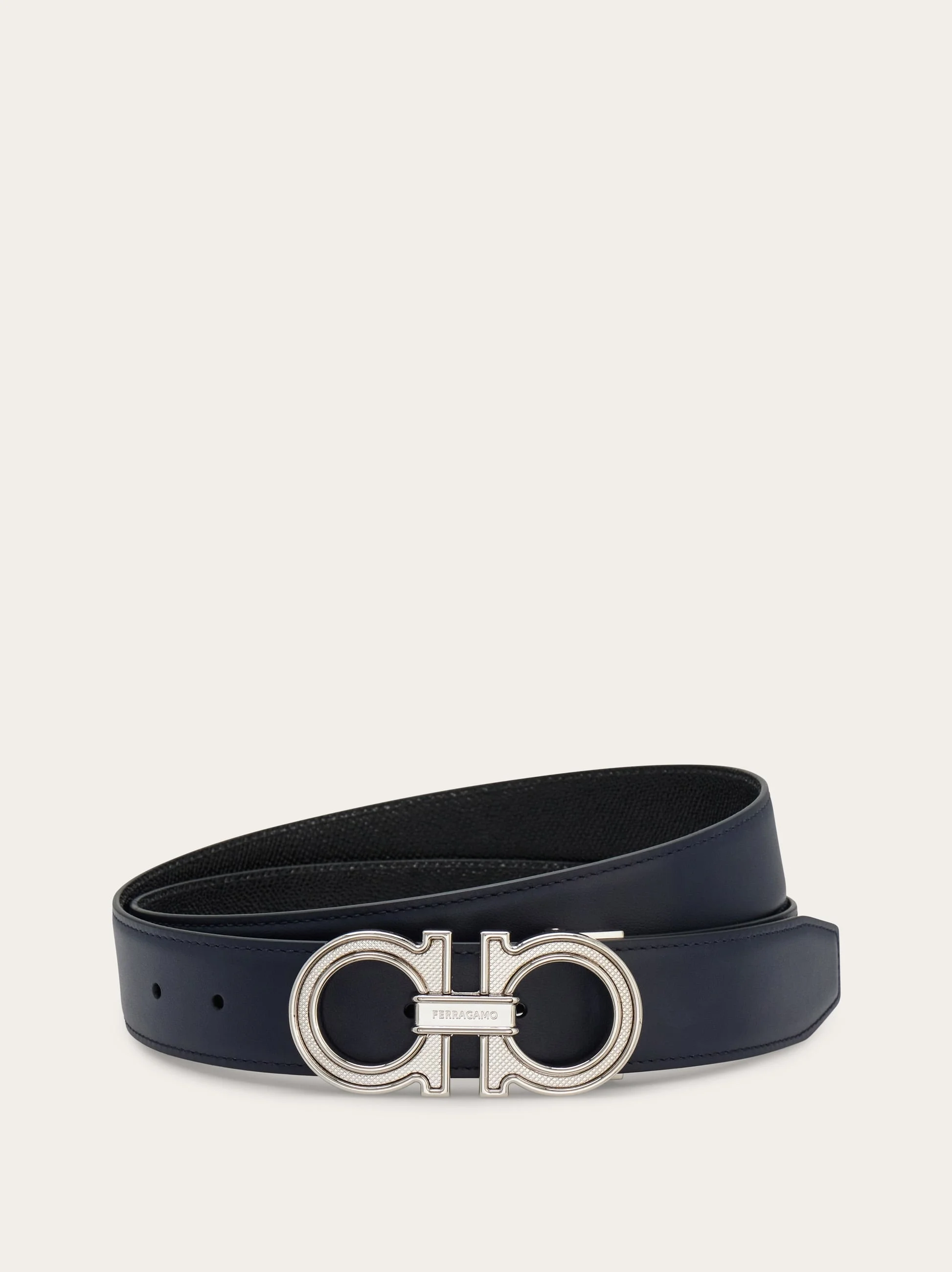 Reversible and adjustable Gancini belt - 1
