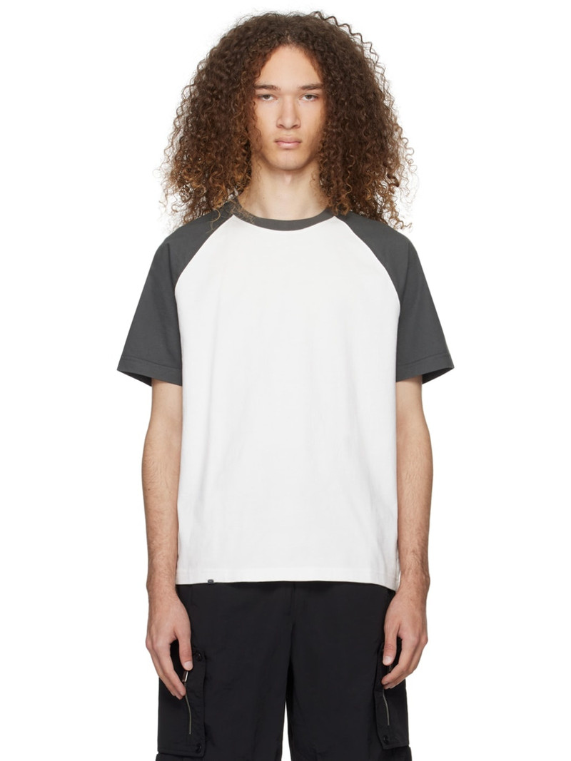 Gray & White Paneled T-Shirt 1