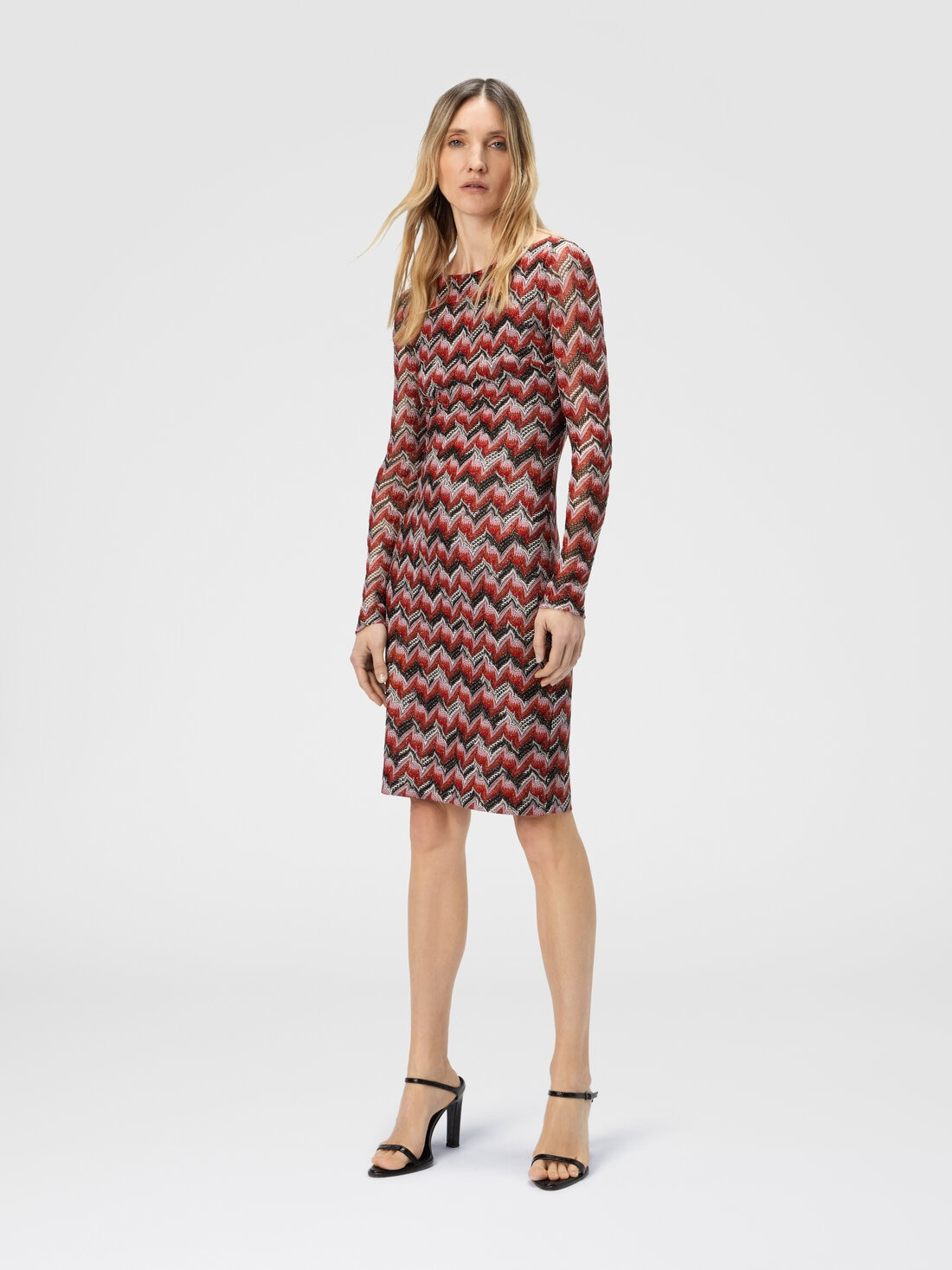 Midi Dress with Boat Neck - 2